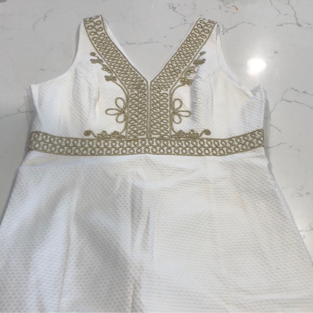 Lilly Pulitzer white and gold dress